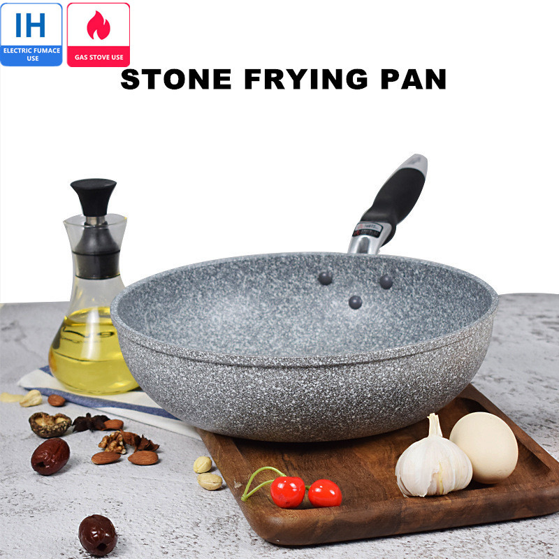 Home Cooking Cookbook - Non-Stick Pan Durable Stone Frying Wok