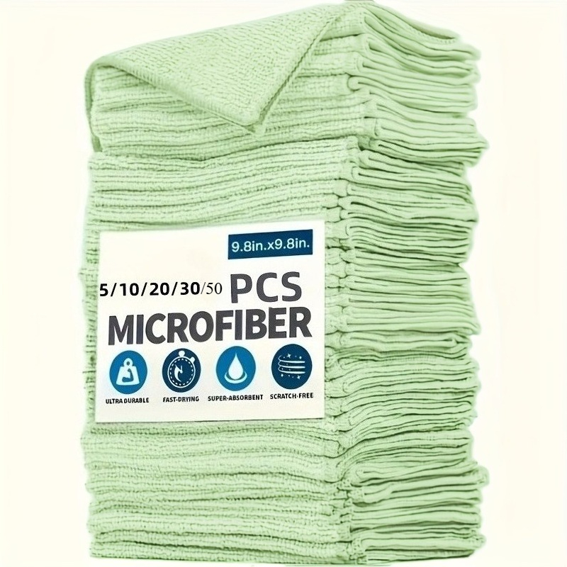 Home Cooking Cookbook - 1-50Pcs Light Green Microfiber Kitchen Towels,