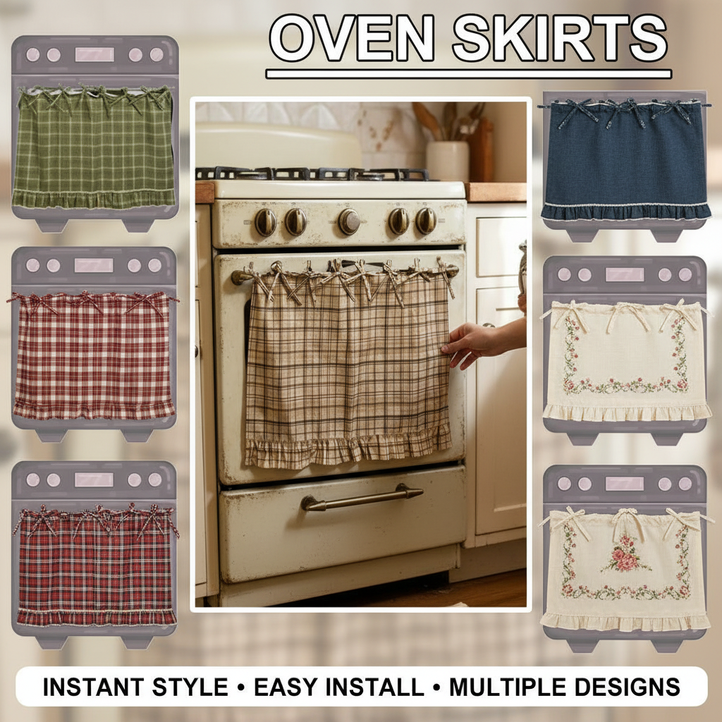 Home Cooking Appliances - Oven Skirt Artisanal Farmhouse Oven Cover