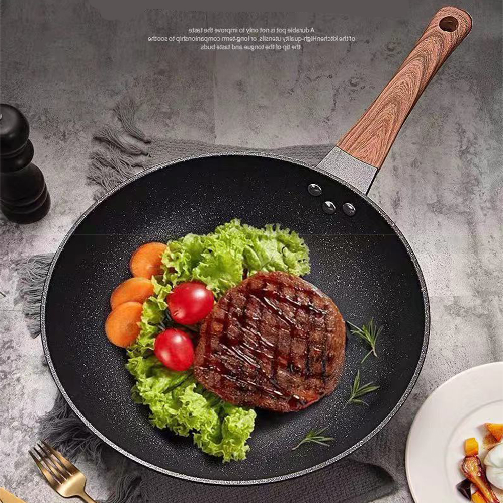 32CM Non-stick Wok Frying Pan  - đánh giá và giá Home Cooking Cookbook