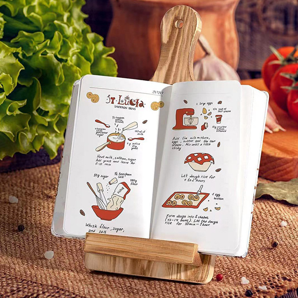 Natural Wood Recipe Book Stand - đánh giá và giá Home Cooking Book