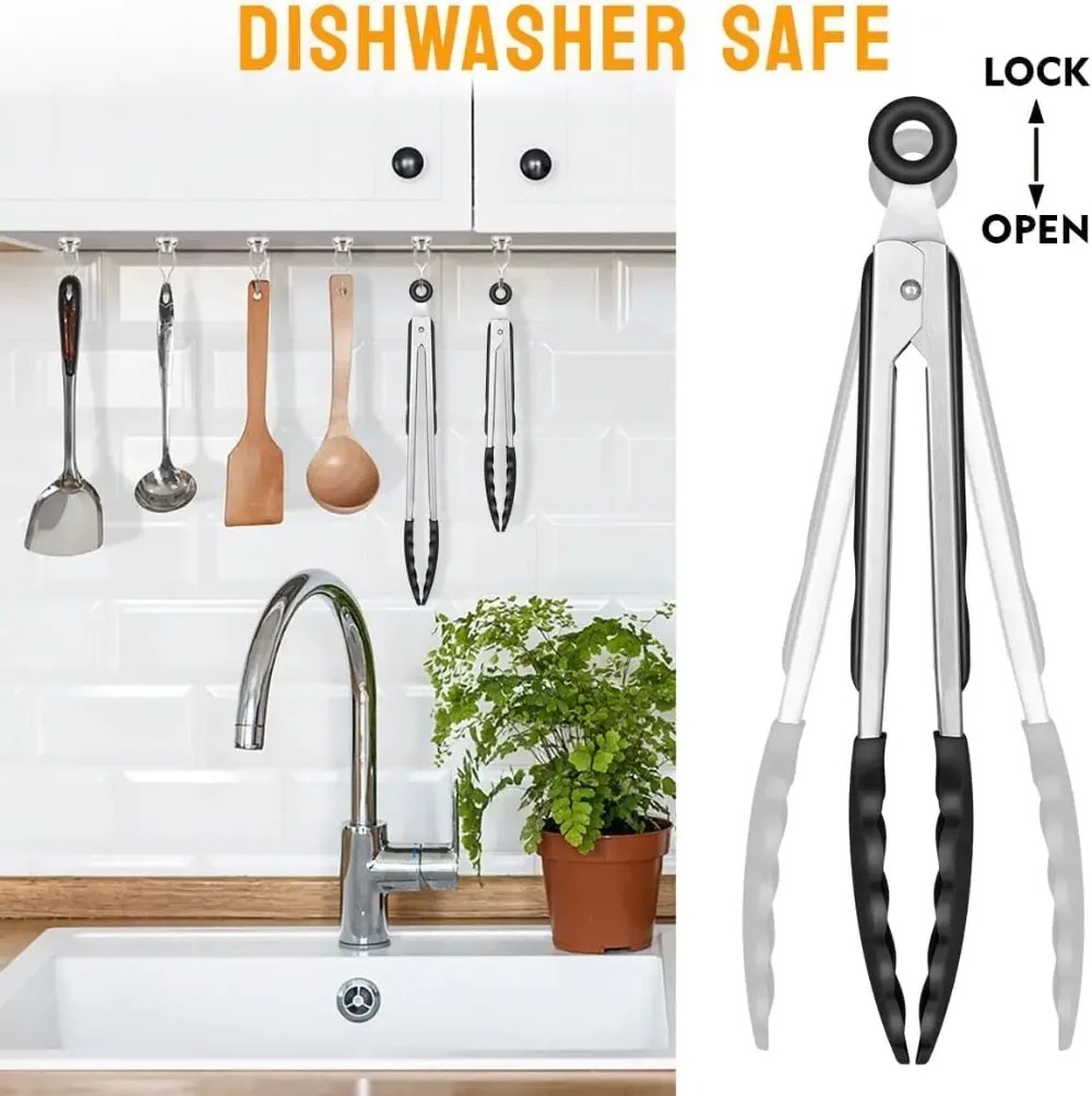 Multi-Size Lock Kitchen Tongs  - đánh giá và giá Home Cooking Cookbook